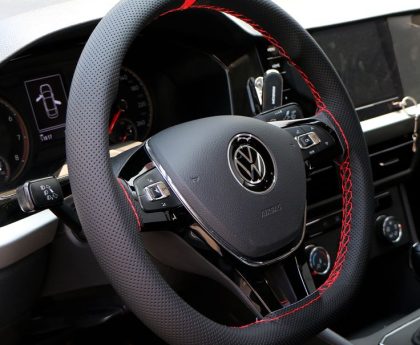 leather steering wheel cover