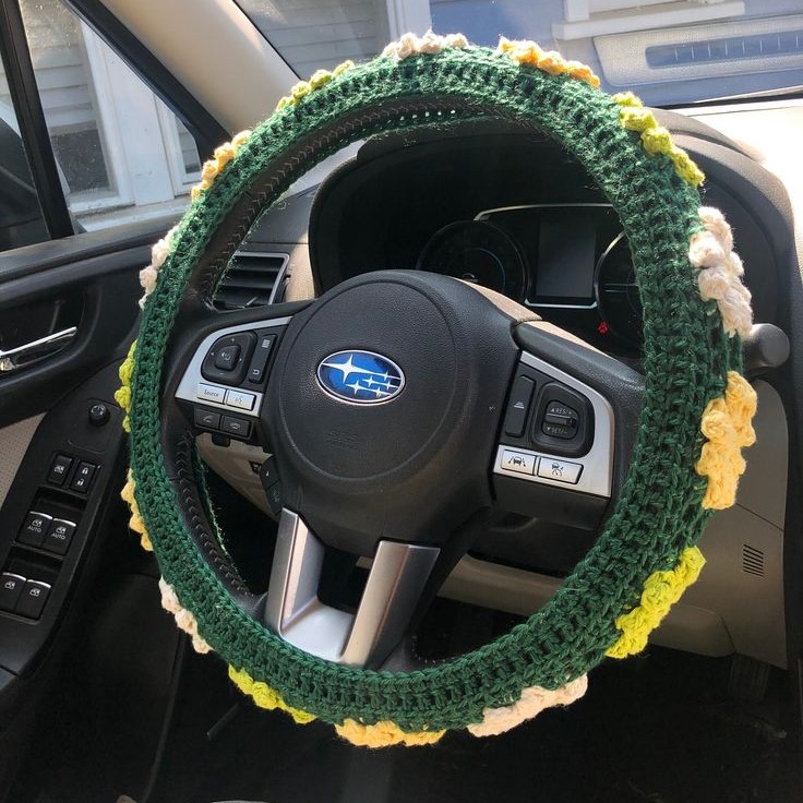 crochet steering wheel cover