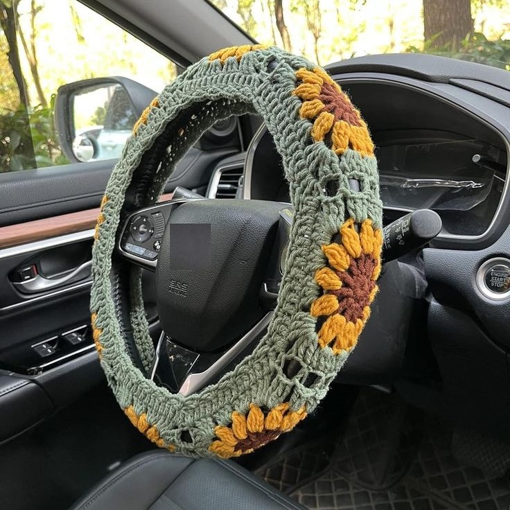 crochet steering wheel cover