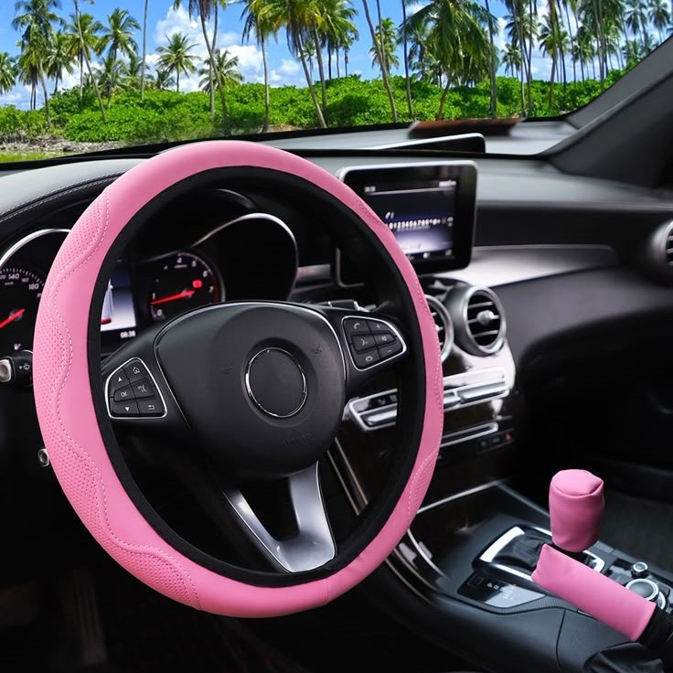 pink steering wheel cover