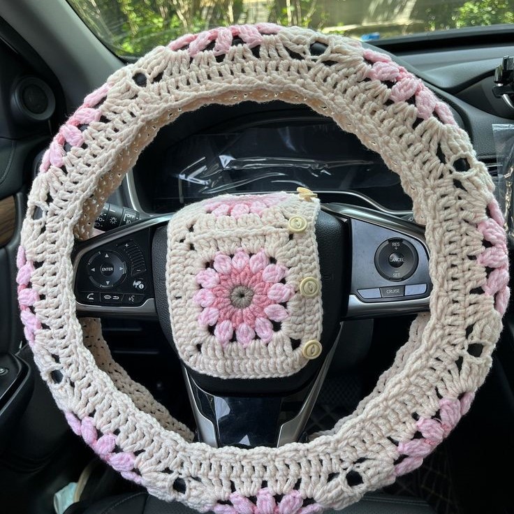crochet steering wheel cover